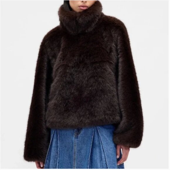 Gap × Sandy Liang Vegan Fur Half-Zip Pullover Size XS/S - Picture 2 of 4